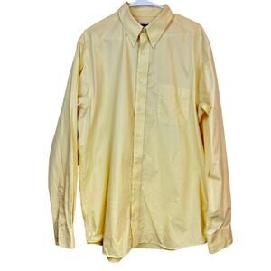 Eddie Bauer Relaxed Fit Men's Sz: L Tall Yellow Button Down Cotton Dress Shirt
